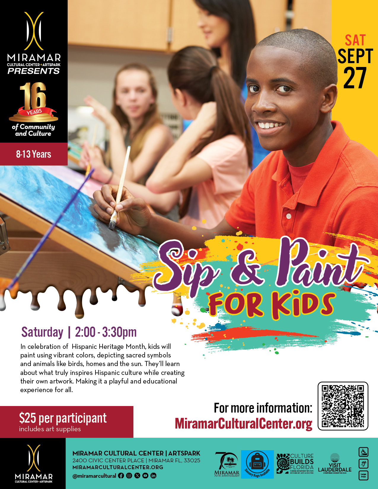 Flyer for MCC sip and paint class